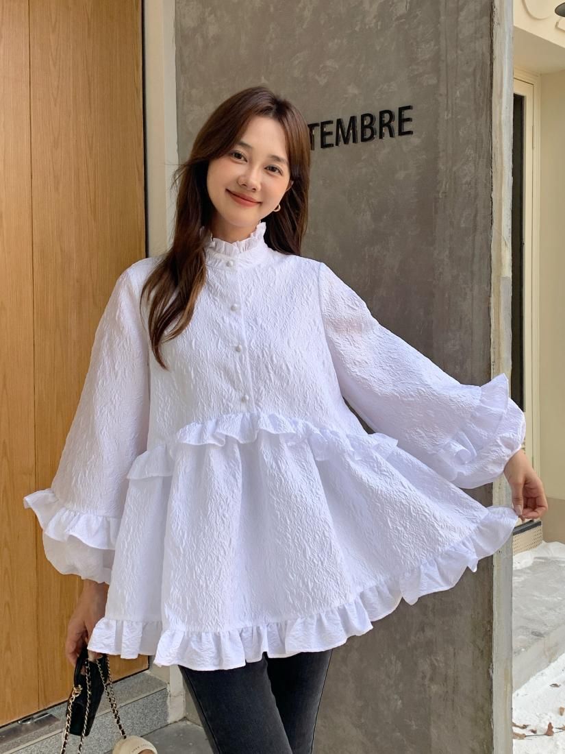 JACQUARD FRILL A LINE TOPS - BIRTHDAY BASH