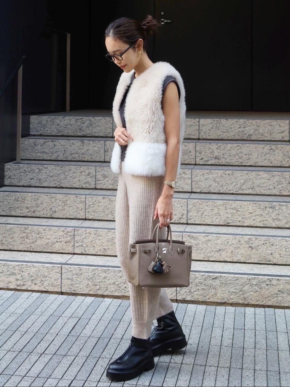 受注商品】3wayカシミヤファーベスト