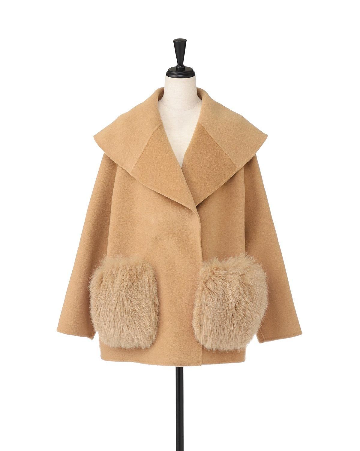 即納＋受注】ウールダブルフェイスショールカラーボリュームFOX