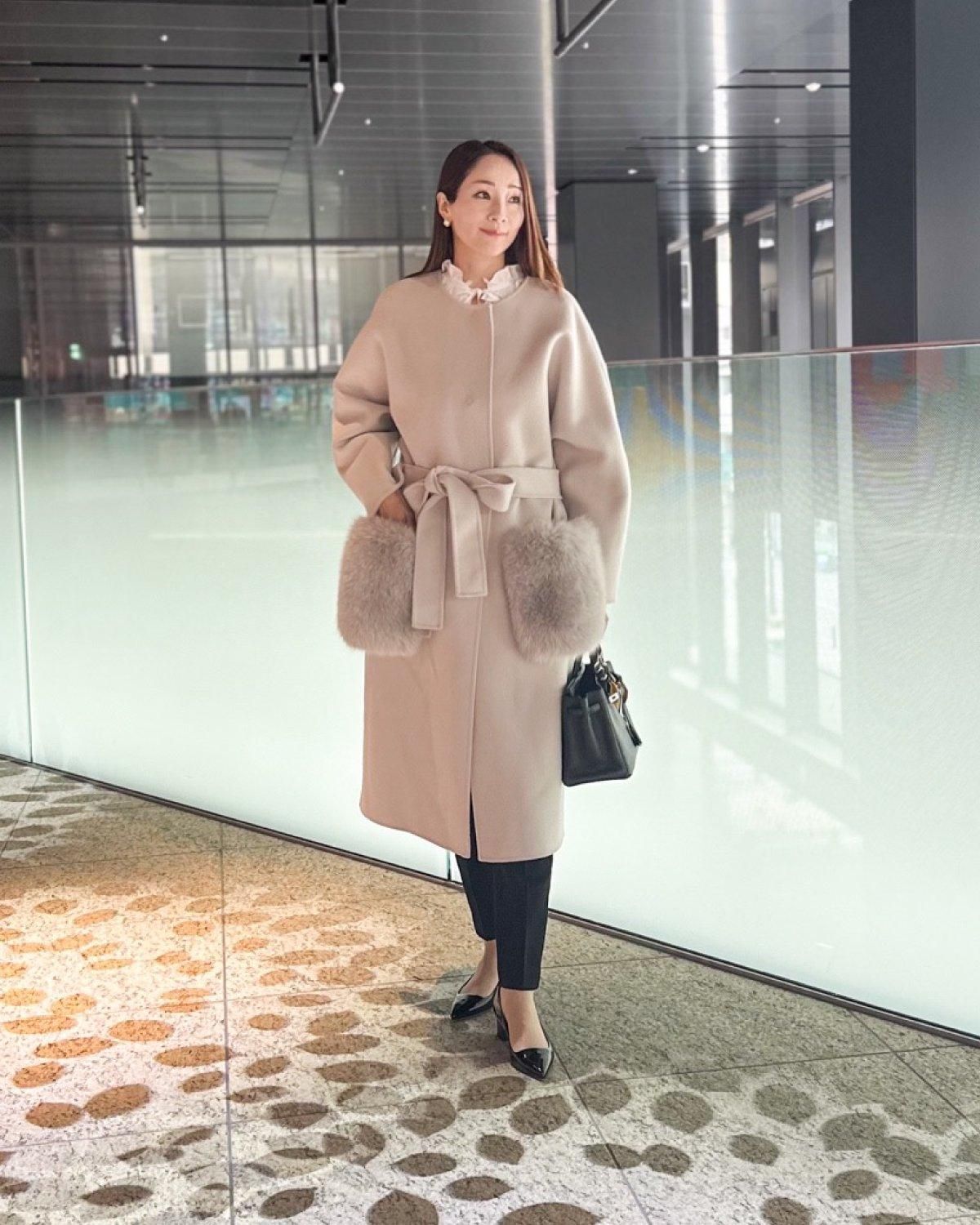 03AW ZUCCA ファー付きPコート ダブル ジャケット 03AW ZUCCA ファー