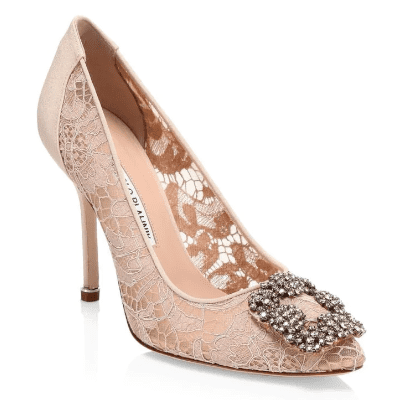 ハンギシ レース シャンパーニュ ヒール 105 マノロブラニク