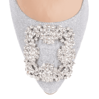 ハンギシ シルバーグリッター パンプス105 マノロブラニク