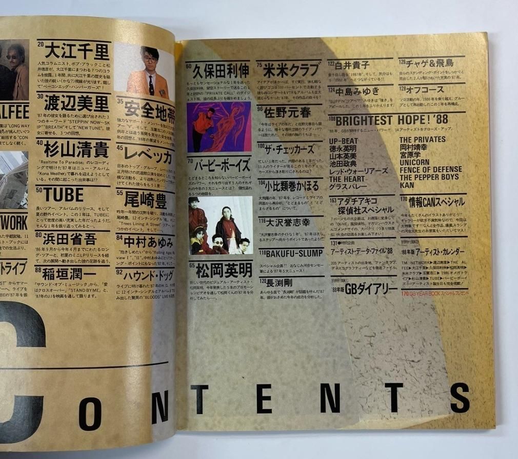 ギターブック '87-'88 YEAR BOOK 玉置浩二1986オメガトライブ 浜田省吾