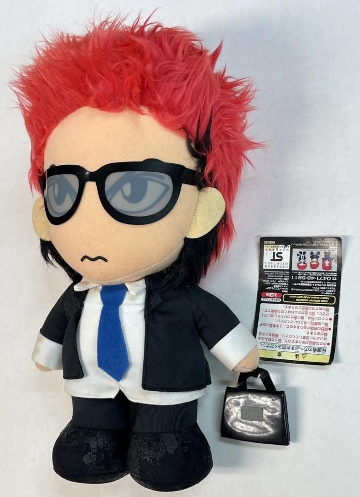 hide ぬいぐるみDX 黒スーツ・ネクタイ サングラスグレー 大型（約