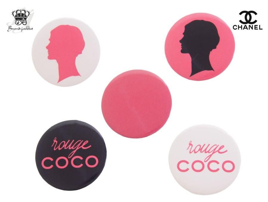 シャネル ノベルティ 缶バッジ rouge COCO ルージュココ ブローチ 5個