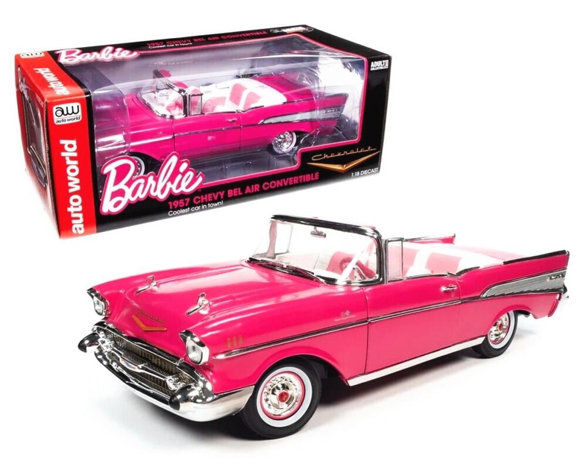 バービー 1957 シボレー ベルエア ピンク コンバーチブル 1:18 ダイ