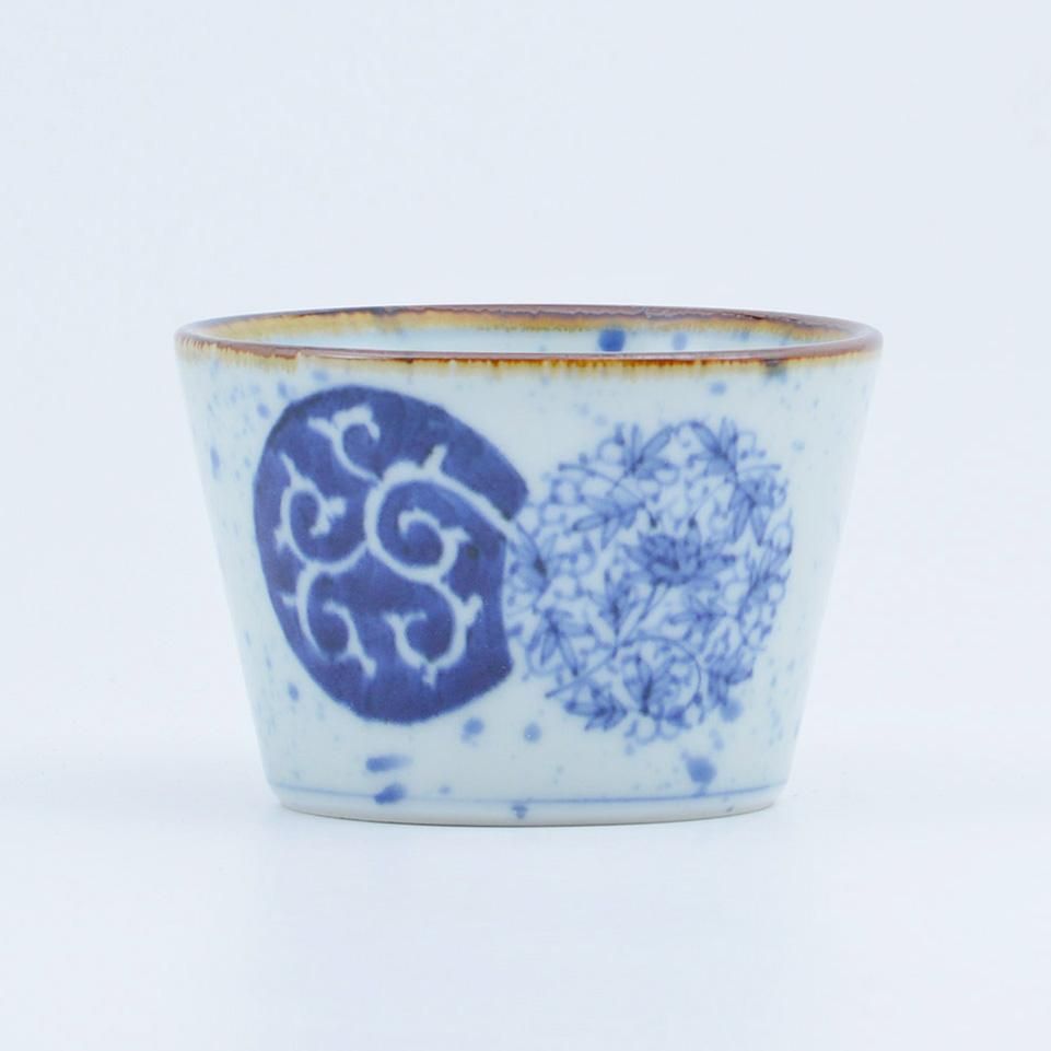 伊万里染付竹図蕎麦猪口 骨董 古伊万里 R1242ダS 伊万里染付竹図蕎麦