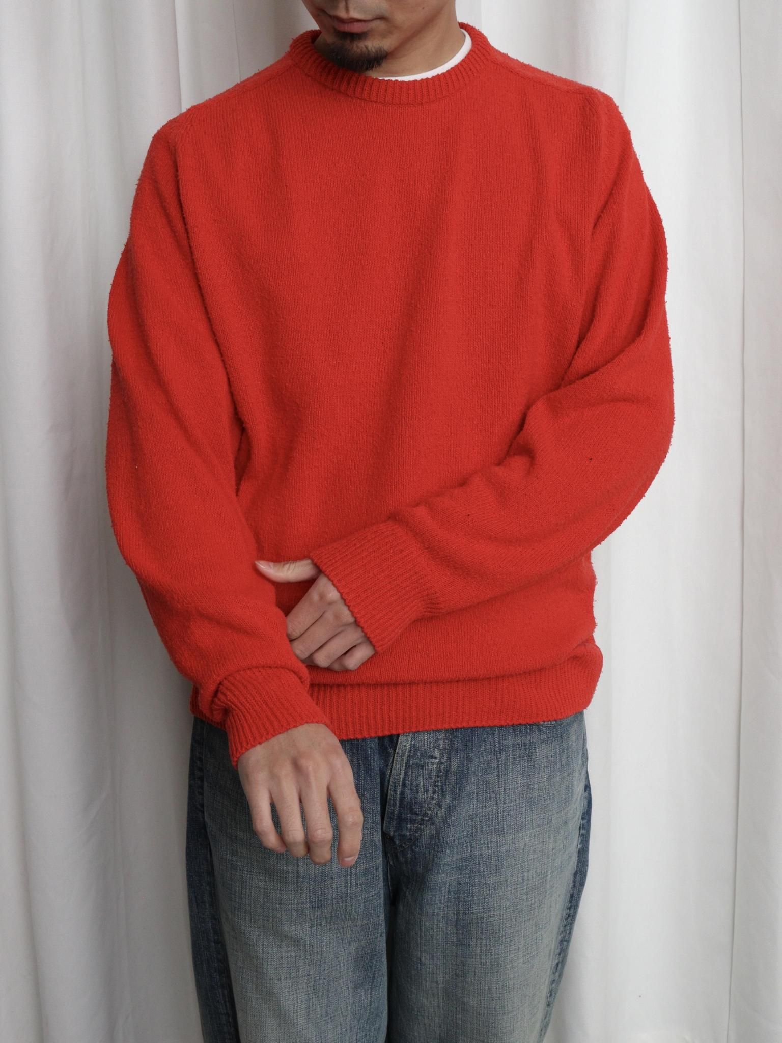 A.PRESSE（アプレッセ）Washed Silk Nep Crew Neck Sweater / RED 公式