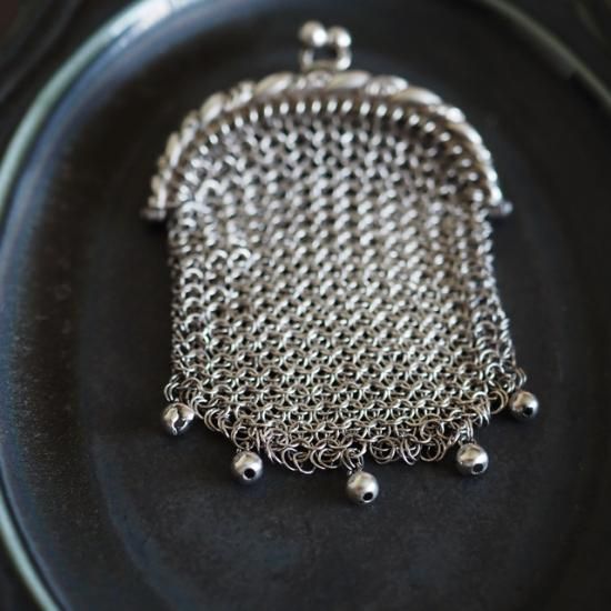 フランス製 アンティークシルバー メッシュコインパース