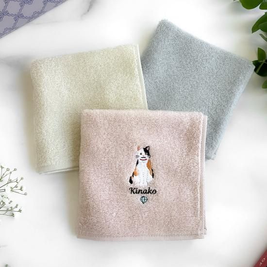 三毛猫・サビ猫 今治タオルハンカチ - neko to mono