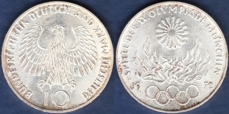 ドイツ 1972年 ミュンヘンオリンピック 10MARK銀貨① - 名古屋 創業70