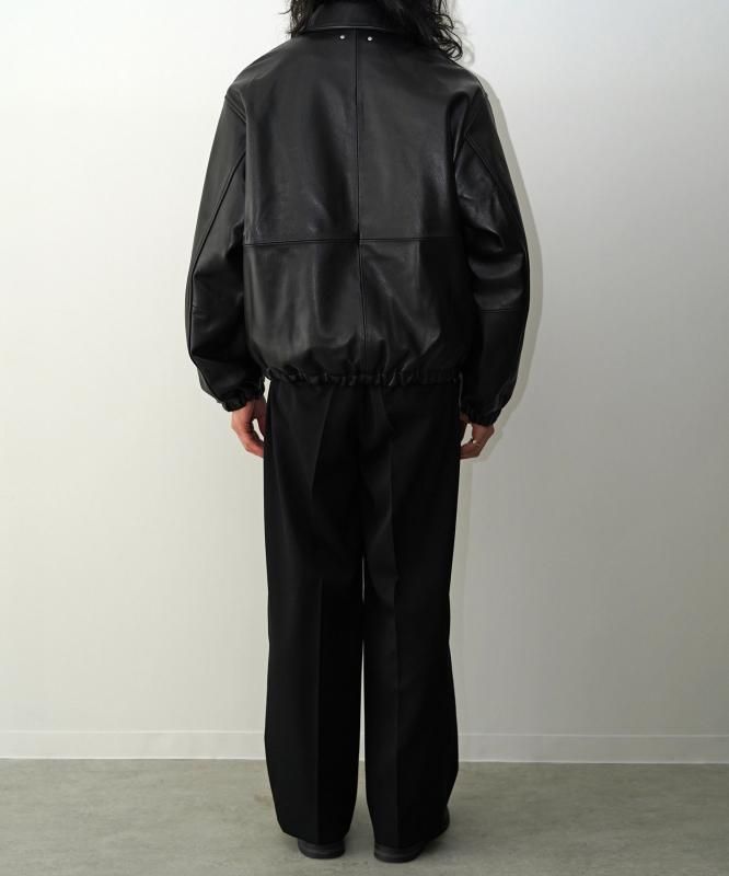 ssstein】LEATHER ZIP SHORT JACKET BLACK - WASTE