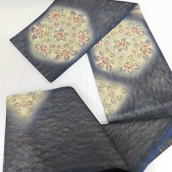 夏 袋帯 紋紗染め 正倉院文様 カラー芯仕立 御仕立上り(3420) - きもの