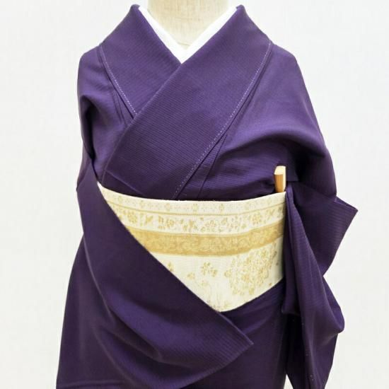 夏 絽色無地 深紫色 フォーマル お茶席着物 カジュアル 御仕立上り