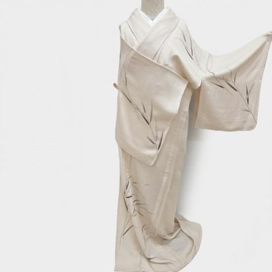 単衣 付け下げ 竹の葉文様 フォーマル 茶道着物 お茶席着物 御仕立上