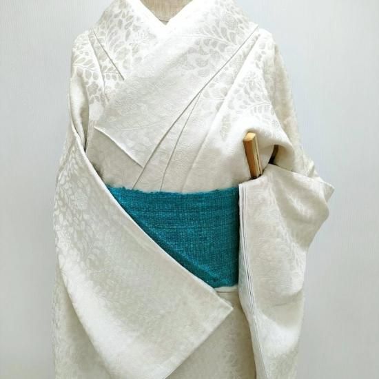 貴久樹 色無地 野蚕糸 ナチュラルタッサー 辻が花 紋意匠織 カジュアル