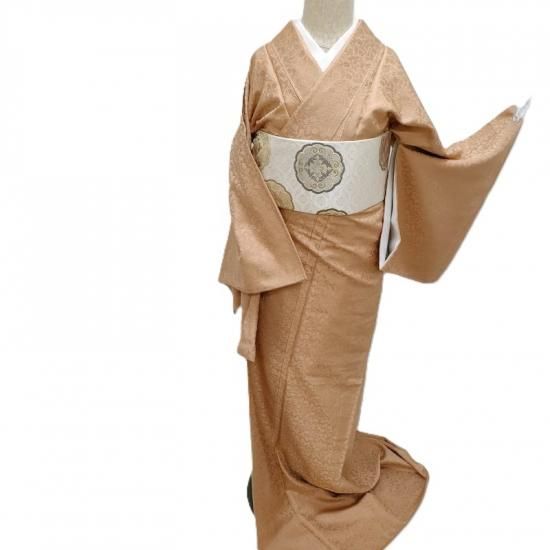 色無地 紋意匠唐織 有職文様 鳳凰 江戸茶色 装 フォーマル 茶道着物 御