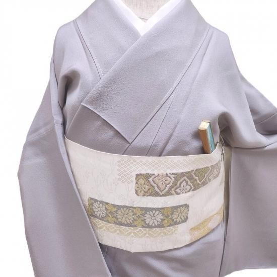 付け下げ 小梅と水仙 源氏鼠色 カジュアル 順フォーマル 茶道着物 御