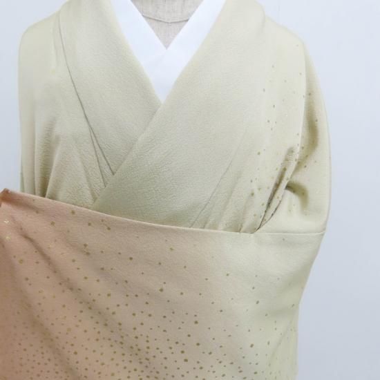 訪問着 人間国宝 福田喜三郎 訪問着 霞箔散らし ぼかし染 御仕立上り