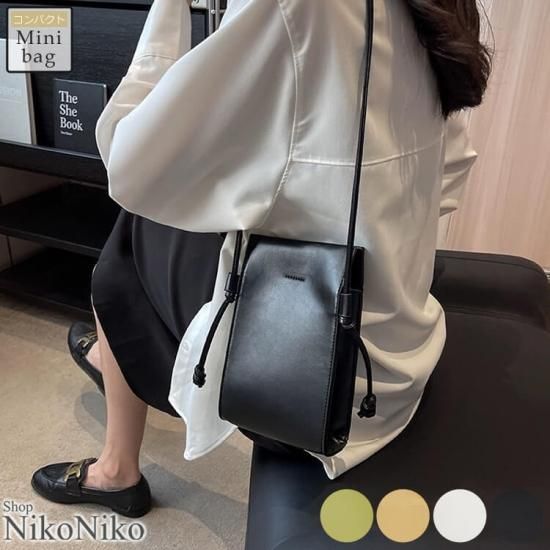 フェイクレザー スクエア ミニショルダーバッグ 【即納】 鞄 バッグ