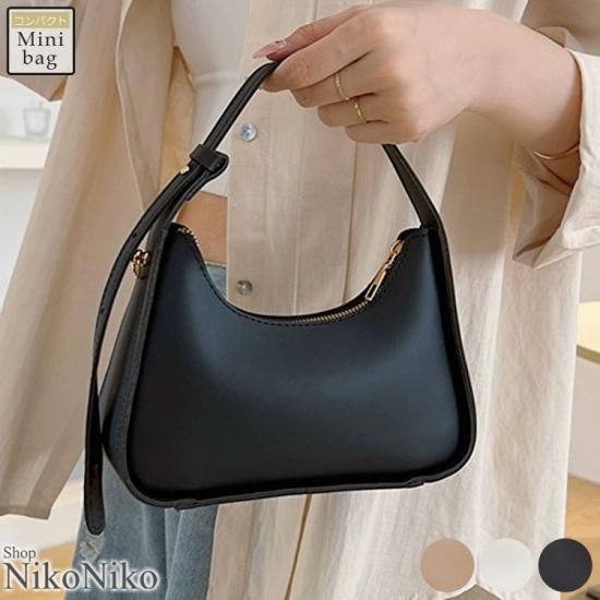 フェイクレザー ワンハンドル ホーボーバッグ【即納】 鞄 ハンドバッグ