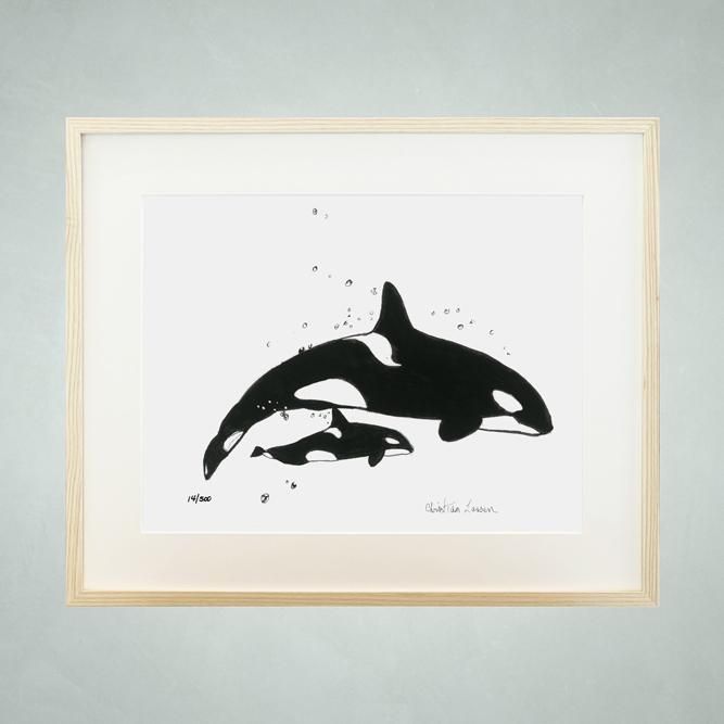 Orca Whale with Baby | クリスチャン・ラッセン | アート・オブ