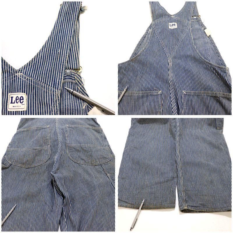 70s USA製 vintage Lee ヒッコリーストライプ オーバーオール メンズ