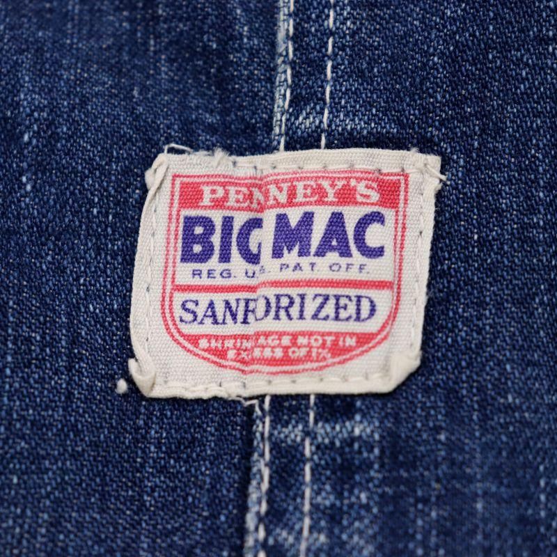 50s vintage BIGMAC 盾タグ ローバック デニム オーバーオール メンズ