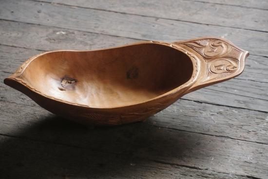 貝澤守幸作 アイヌ民具 ニマ（深鉢）