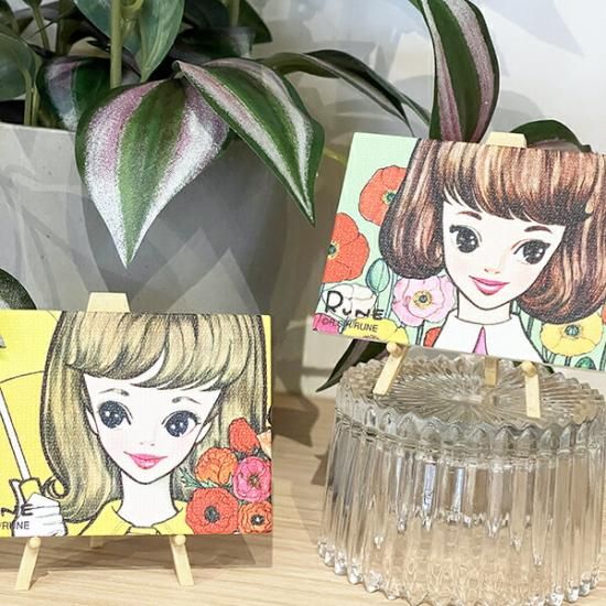 内藤ルネ 雨の日も ミニアートパネル 日本製