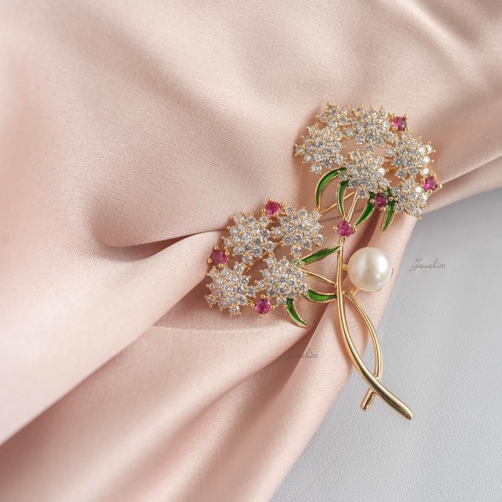 シュトラオス 花 淡水パール ブーケ ブローチ ジュエリス | きらめきで