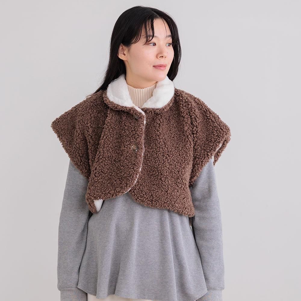 プードルボアポンチョ ブラウン MZ - moz Sweden公式オンラインストア