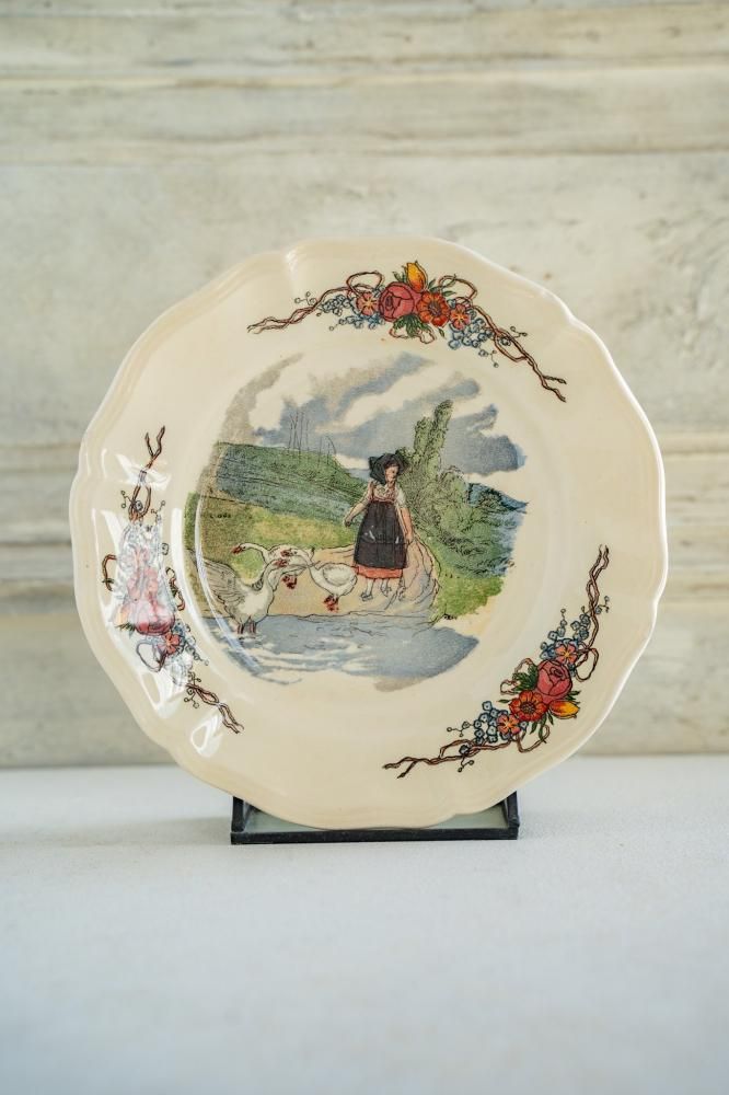 Obernai サルグミンヌ窯 フランスアンティークプレート - Joie ジョワ