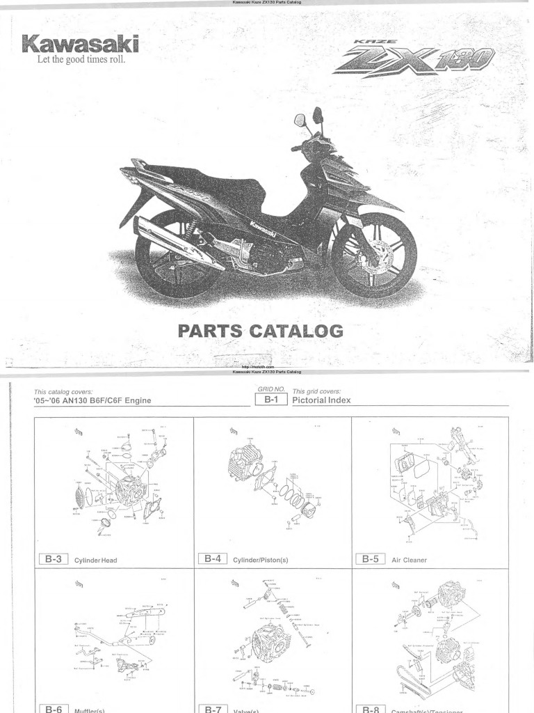 Kawasaki Kaze ZX130 Parts Catalog PDF | PDF | Machines