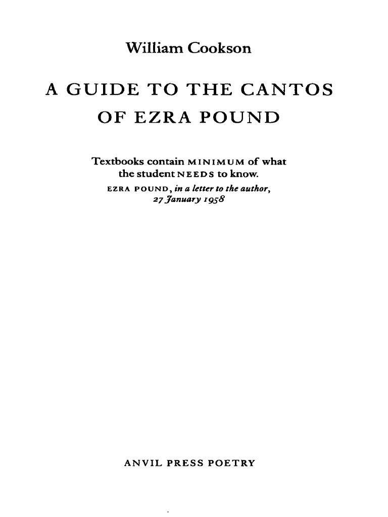Guide to Ezra Pound's Cantos | PDF | Art | Classics