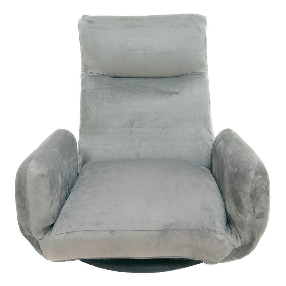and cute 低反発肘付き回転座椅子 グレー 幅65cm 奥行58～112cm 高さ31