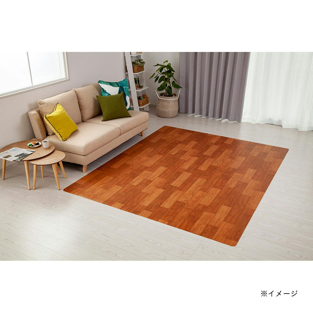 燃えにくい木目調フロアラグ ライトブラウン 200×250cm | ラグ