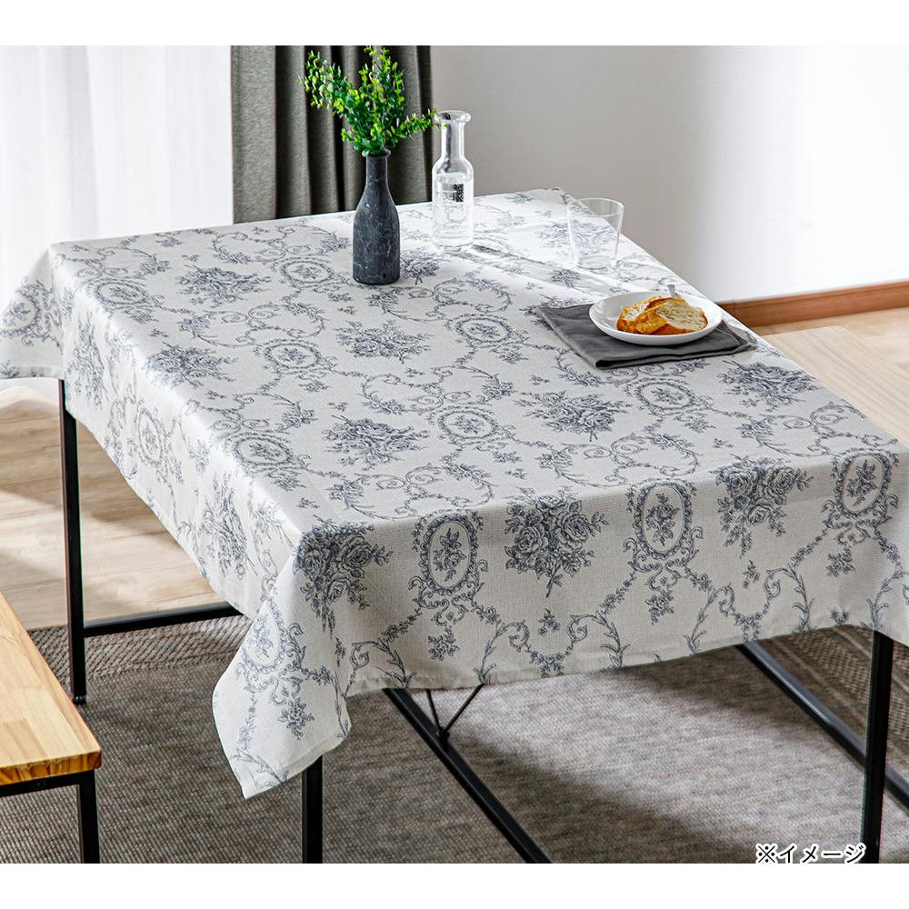 テーブルクロス ルソラ ホワイト/グレー 120×120cm | インテリア雑貨