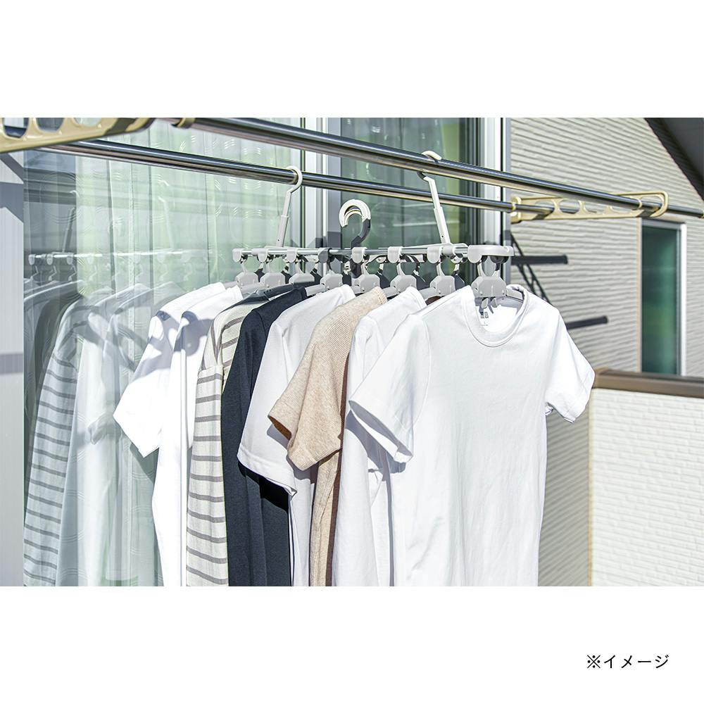 渡し干しできる 楽干し・楽カケワンタッチスライド 8連ハンガー | 洗濯