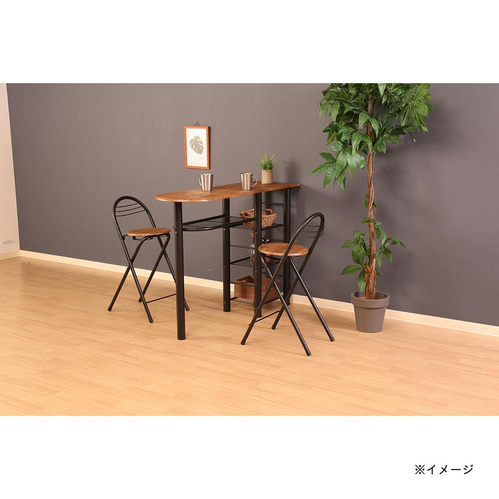 通常WEB売価14800円】カウンターテーブルチェアセット 3点 BR【別送品