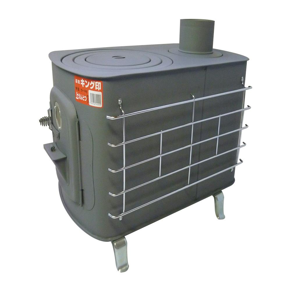 角型薪ストーブ ガード付 うえ煙突式(煙突別売)【別送品】 | 空調