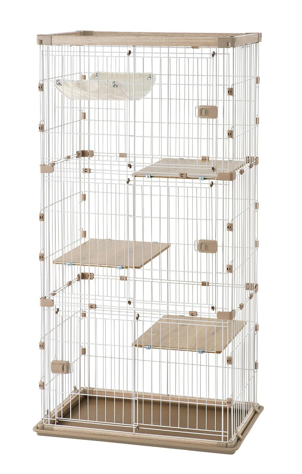 キャット ケージ 3段【アイリスオーヤマ ペット用品】 ウッディ 猫