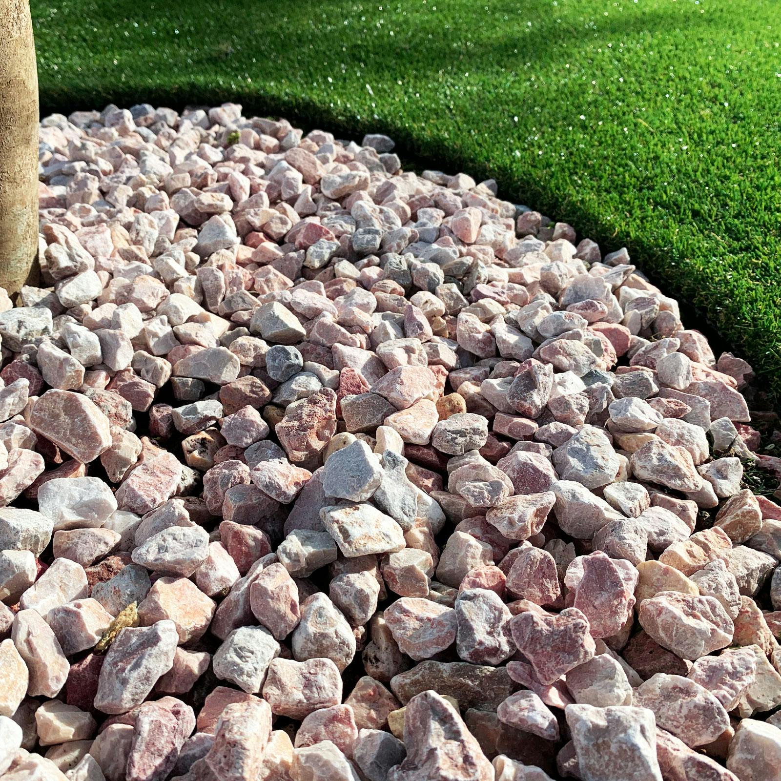 TAIKOH クラッシュピンク 8分 20-30mm 10kg 天然大理石 化粧砂利