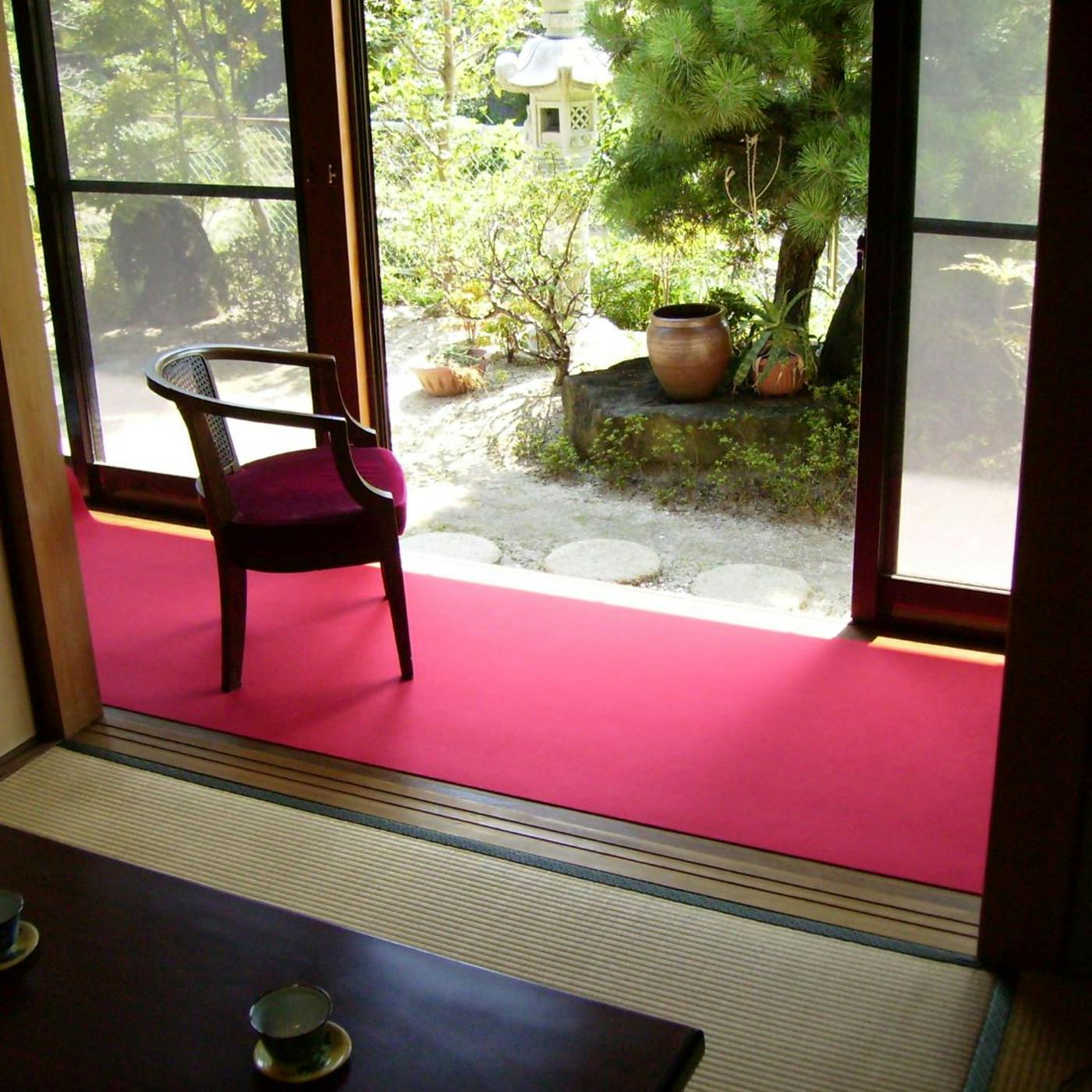 インテリアショップゆうあい 防炎 毛氈（もうせん）風 朱赤 パンチ