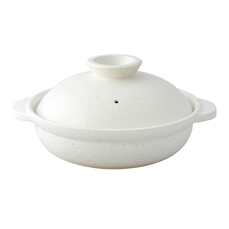 長谷園 ヘルシー蒸し鍋 大 白 黒 直火専用 長谷製陶【3～5人用 卓上鍋