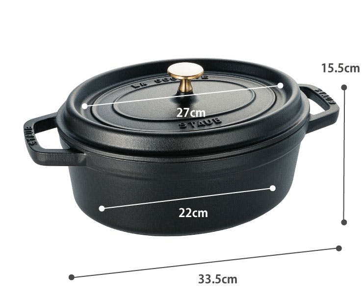 ストウブ ピコ ココット オーバル 27cm 3.2L IH対応 staub【鋳物 両手