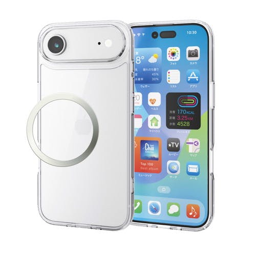 iPhone Air ケース ハイブリッド 衝撃吸収 背面ガラス 透明 | 携帯