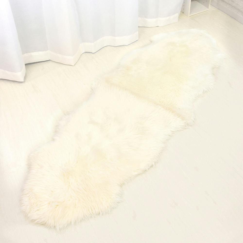 洗えるスプリングラム 2匹サイズ 長毛 アイボリー 送料無料 エアコン