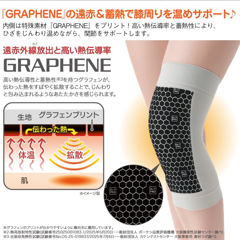 Dr.PRO グラフェンひざサポーター（1枚入り） グレー】 ちあふる ひざ