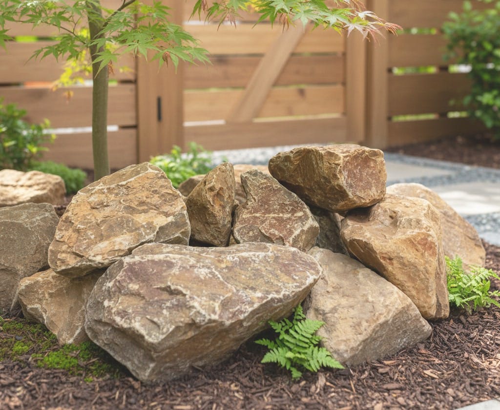 庭石 割栗石 庭 ロックガーデン 石 黄茶色 イエロー ブラウン 20kg